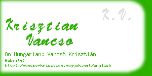 krisztian vancso business card