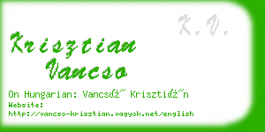 krisztian vancso business card